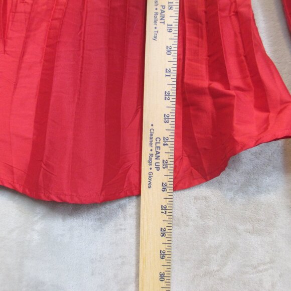 Beluva San Francisco Crinkle Pleated Shirt Womens L Red Button Front Blouse - Picture 9 of 9
